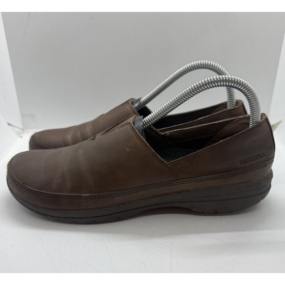 Merrell Women's Encore Kassie Moc Brown Leather Comfort Loafers Size 8.5M J94556 - Picture 3 of 9